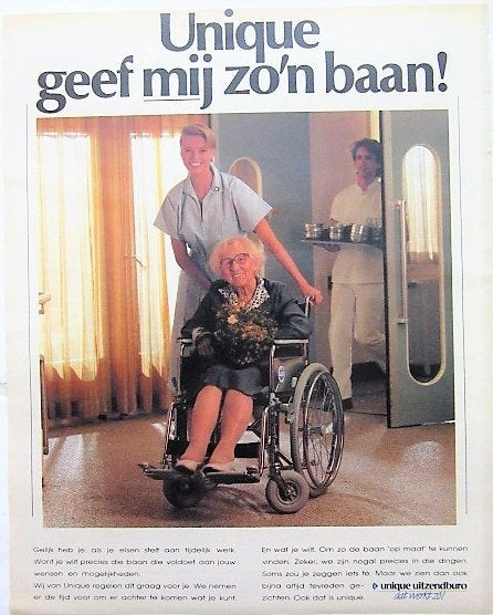 5 vintage reclames opleiding uitzendbureau 75-86 randstad, Ophalen of Verzenden, Gebruikt, Overige typen
