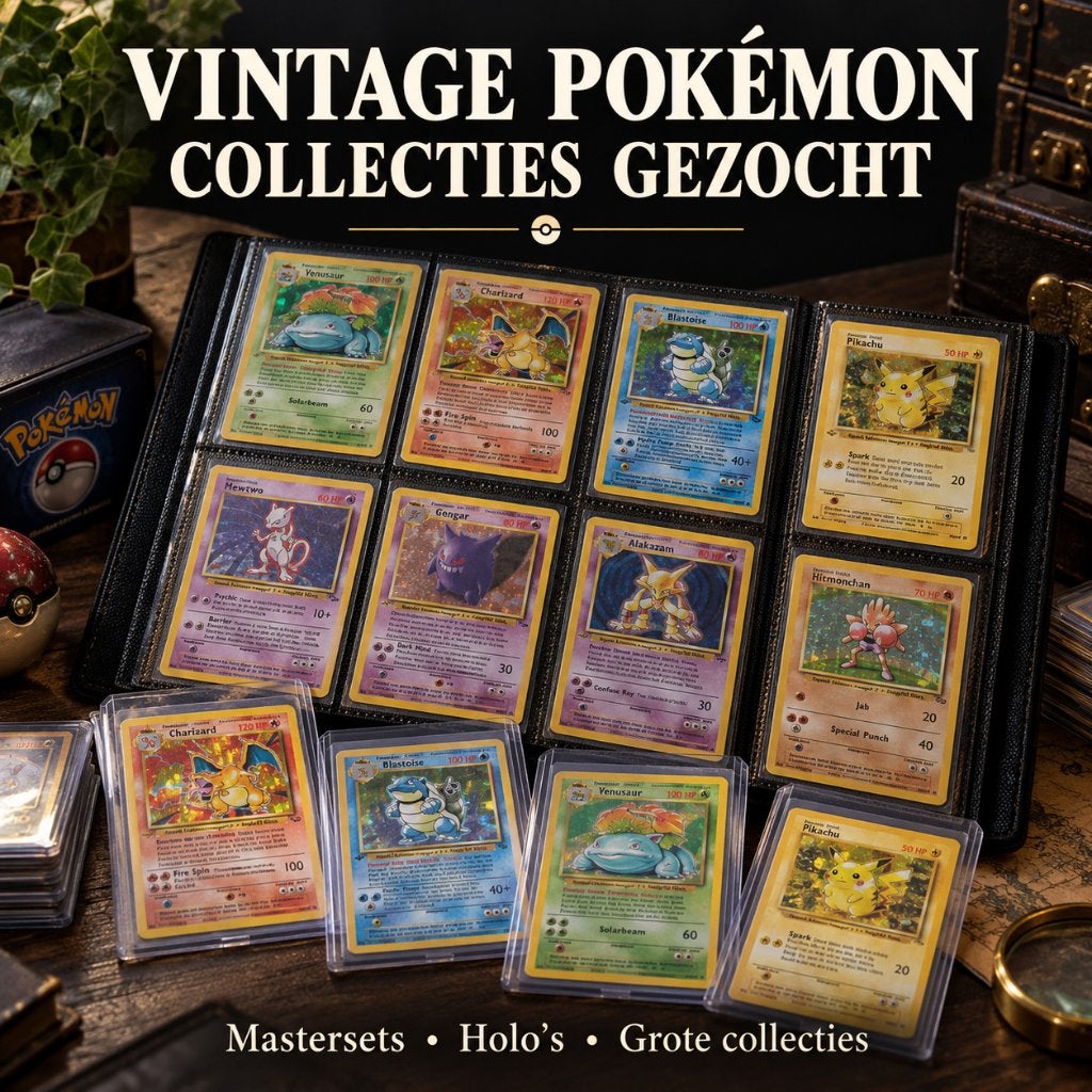 Gezocht: pokemon vintage kaarten, mastersets of collecties