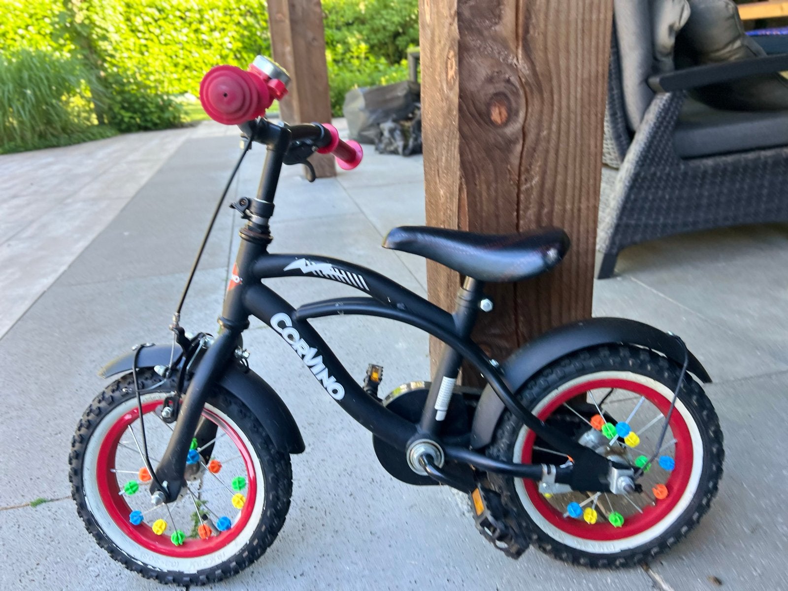Corvino Kinderfiets 12 inch - Ideaal voor 3-4 jaar, Ophalen, Zijwieltjes, Gebruikt, Velgrem