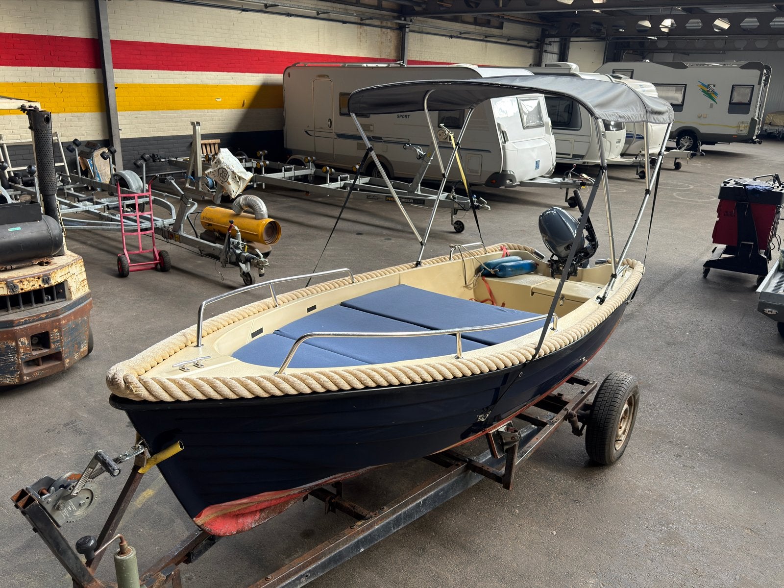 Oud Huyzer 410 met zgan Yamaha 8pk 4-takt op trailer, Overige merken, Gebruikt, 4 m, Buitenboordmotor