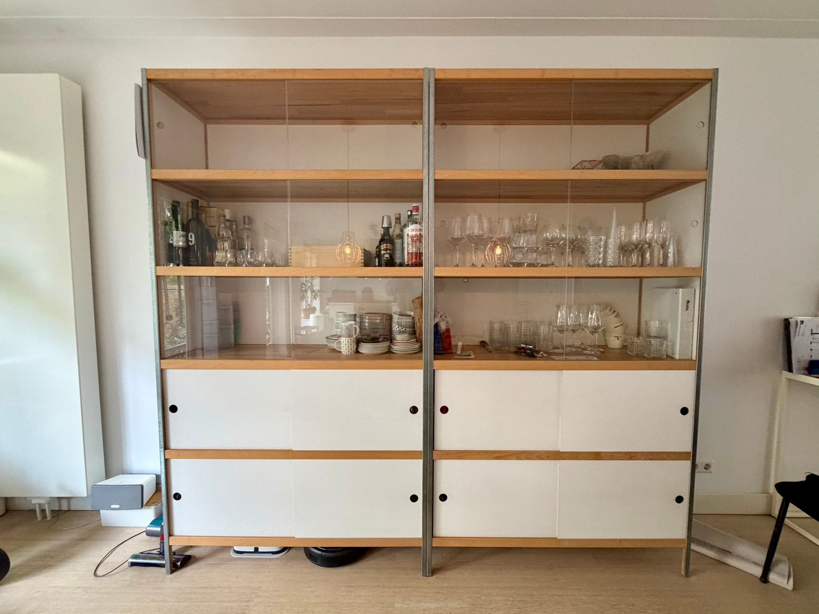 Vitrinekast (Moduloo van Lundia), Huis en Inrichting, Ophalen, Met deur(en), 200 cm of meer, Eikenhout