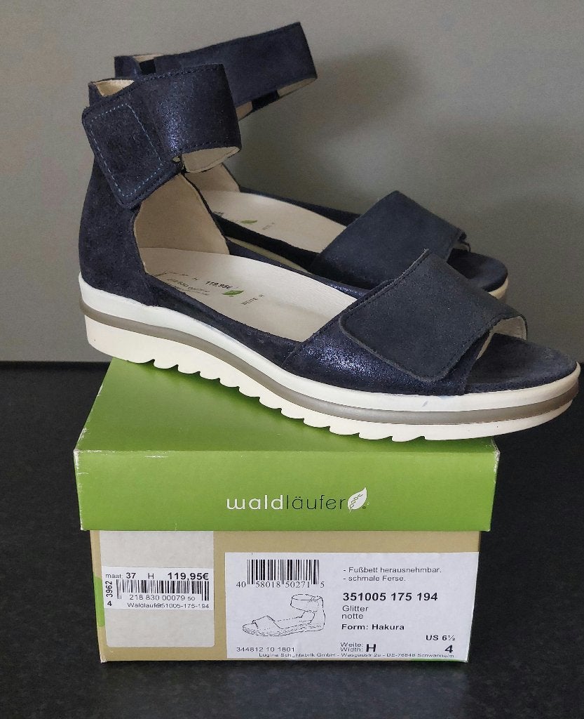 Waldläufer Hakura sandalen (maat 37, wijdte H), Waldlaufer, Blauw, Zo goed als nieuw, Sandalen of Muiltjes