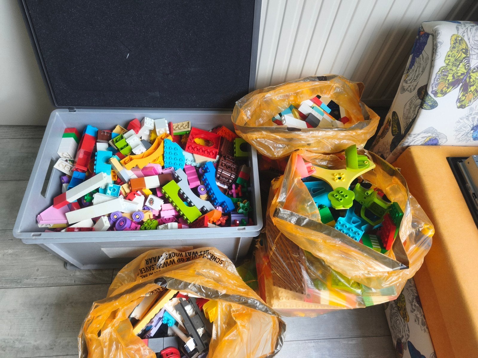 Grote partij bouwblokken en treinrails 20kg LEGO Duplo, Ophalen, Gebruikt, Overige merken