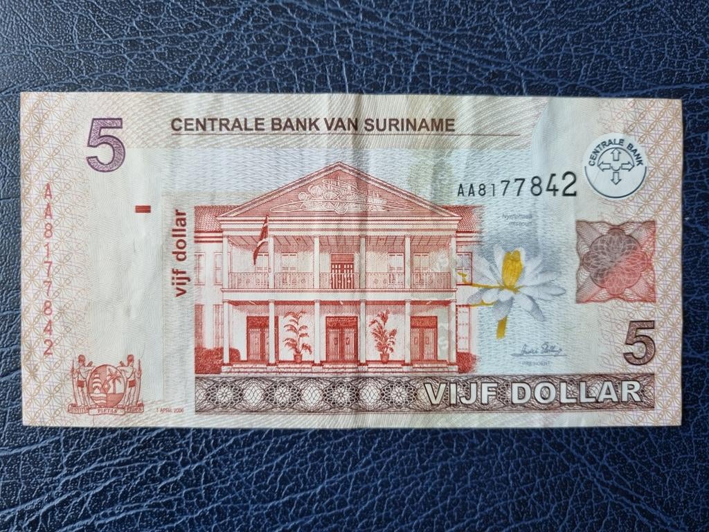 5 srd dollar 2006 suriname, Ophalen of Verzenden