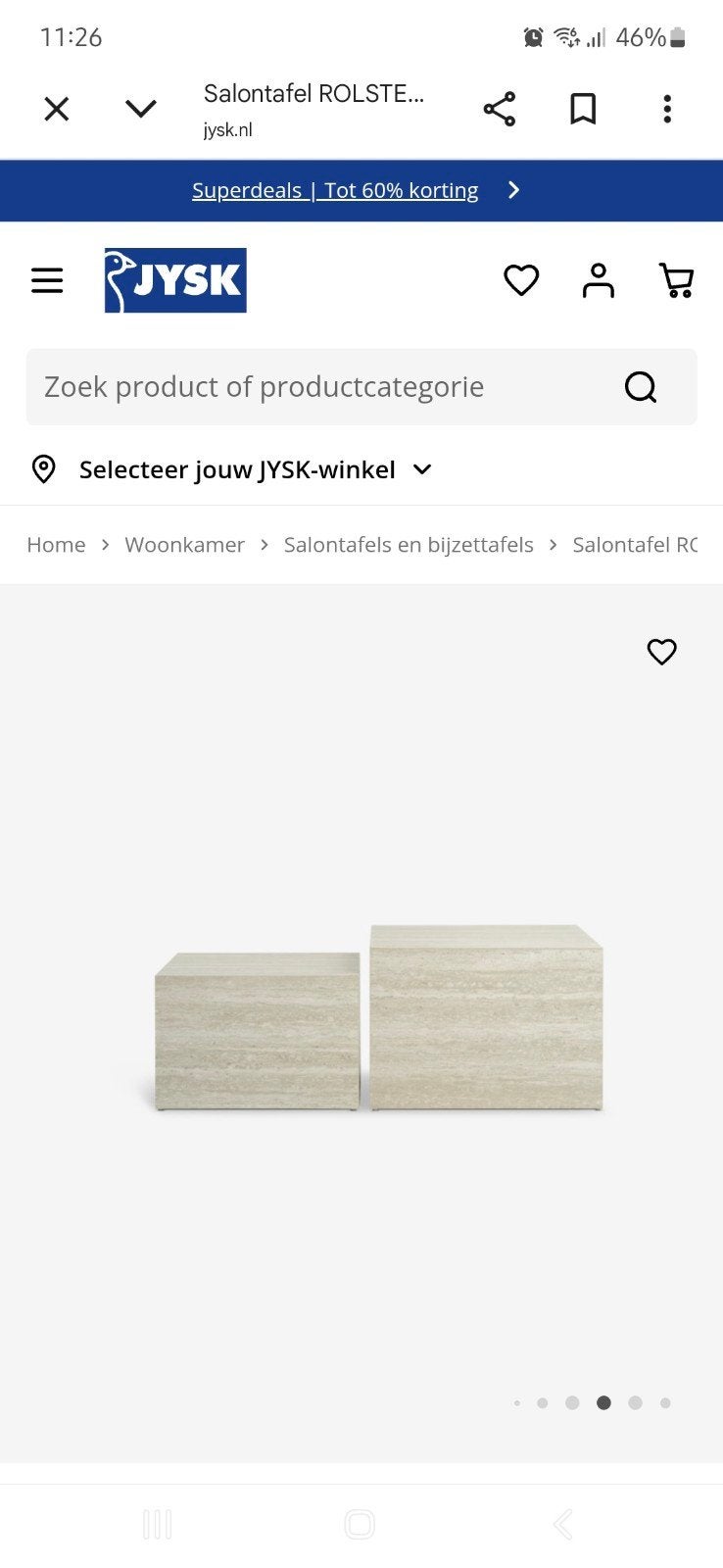 marmerlook tafel, Ophalen, 50 tot 100 cm, Vierkant, 50 tot 100 cm