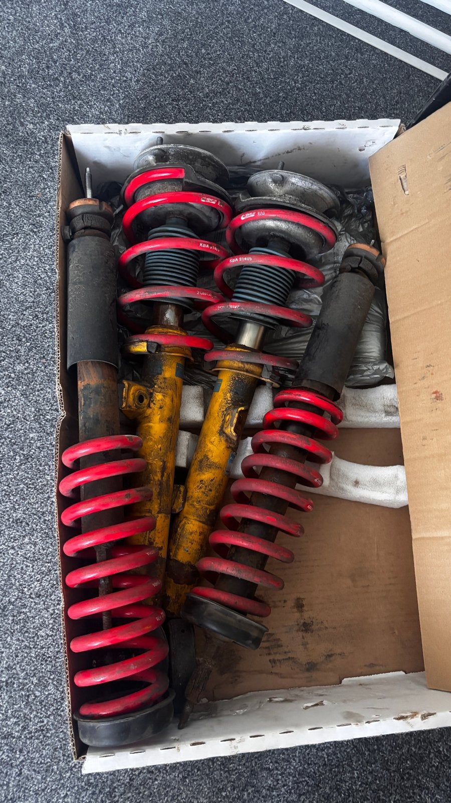 BMW E87 E90 Bilstein B8 schokdempers Eibach veren, Ophalen, Gebruikt, Overige automerken