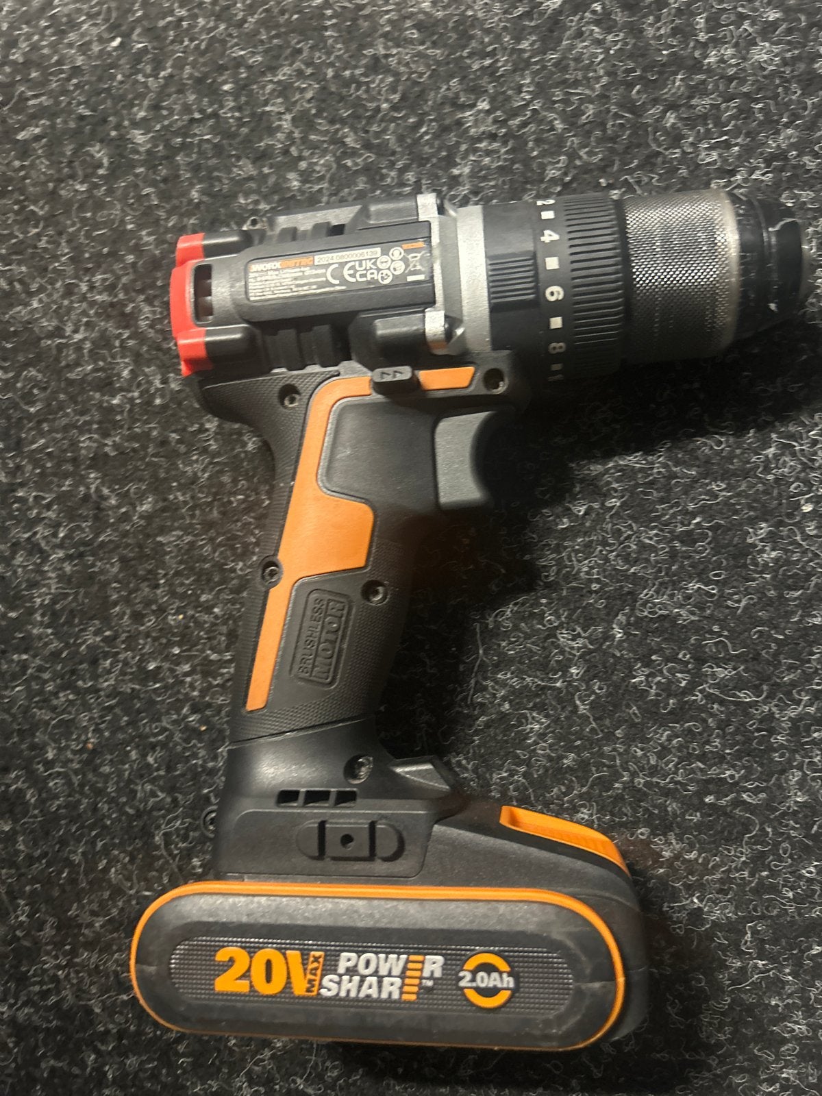 Worx Nitro Accuboormachine 20V met 2.0Ah accu, 600 watt of meer, Ophalen of Verzenden, Klopboormechanisme, Zo goed als nieuw