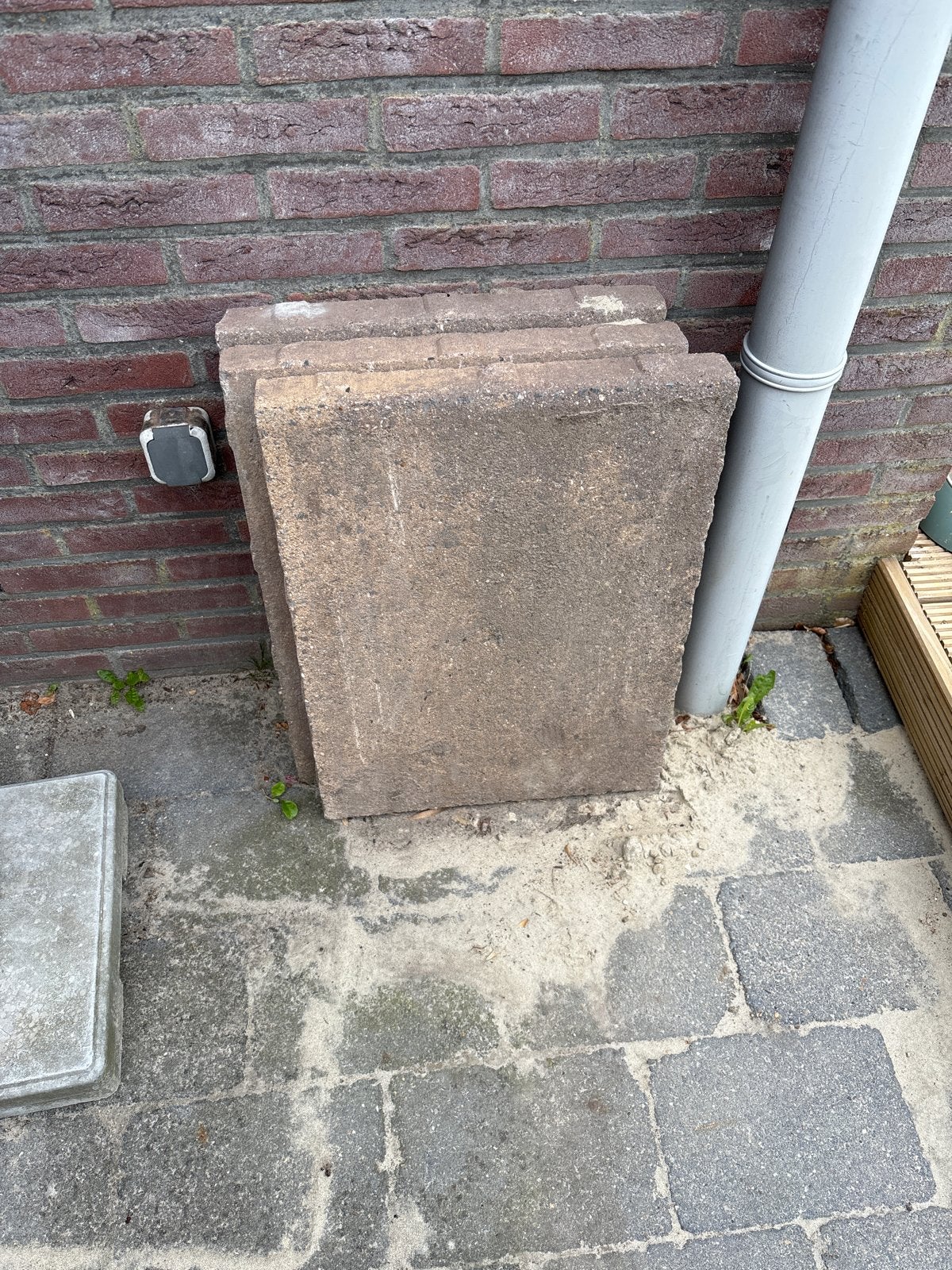 3 Gebruikte betontegels voor terras of pad, Tuin en Terras, Ophalen, Gebruikt, Minder dan 5 m², Beton
