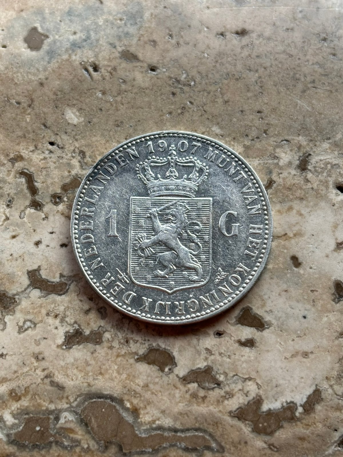 1 gulden 1907 Wilhelmina , zeer mooie kwaliteit, Postzegels en Munten, 1 gulden, Zilver, Ophalen of Verzenden, Koningin Wilhelmina