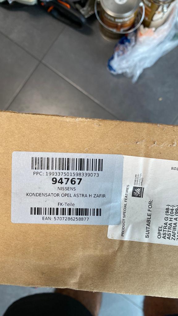 Condensator Opel Astra G H. Zafira A B, Auto-onderdelen, Ophalen of Verzenden, Nieuw, Opel
