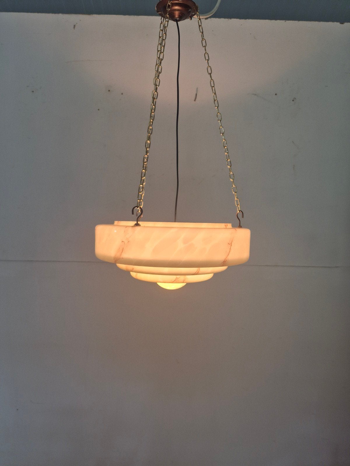 art deco lamp gemarmerd glas, Ophalen of Verzenden