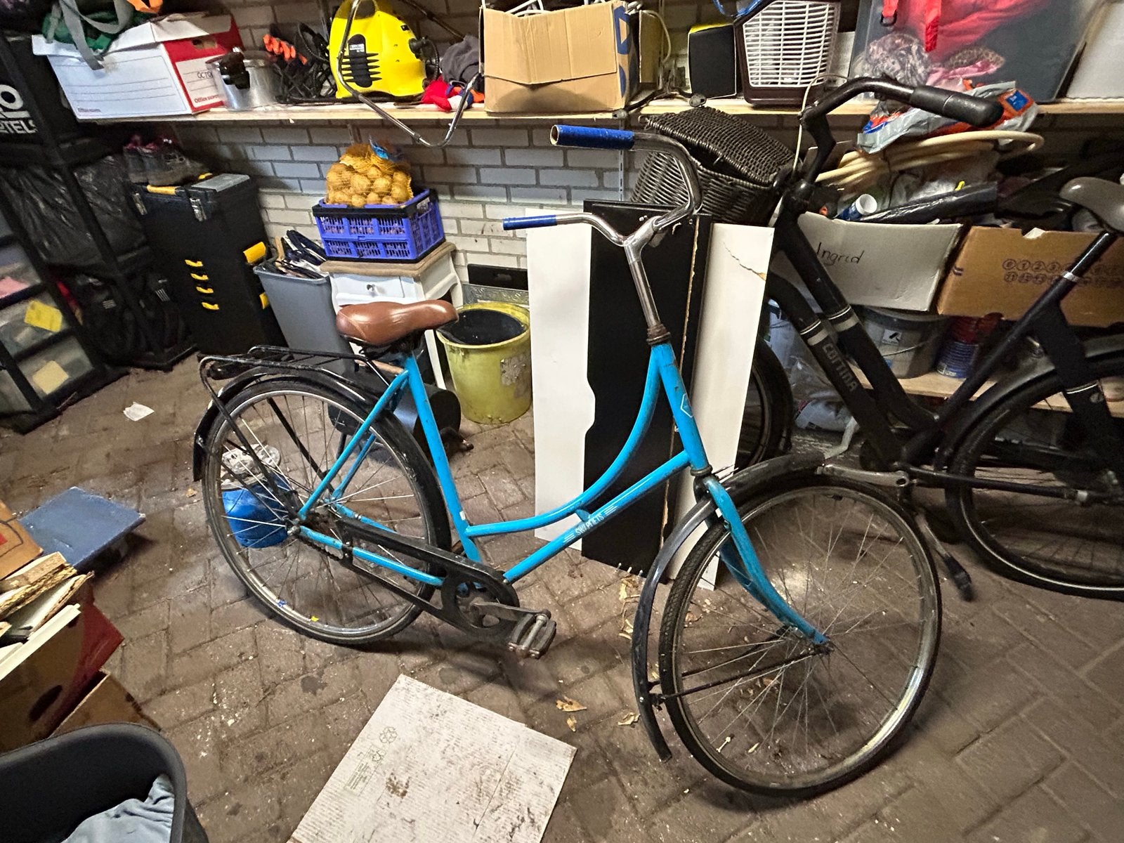 Blauwe stationsfiets met lage instap, Fietsen en Brommers, 50 tot 53 cm, Ophalen, Overige merken, Gebruikt