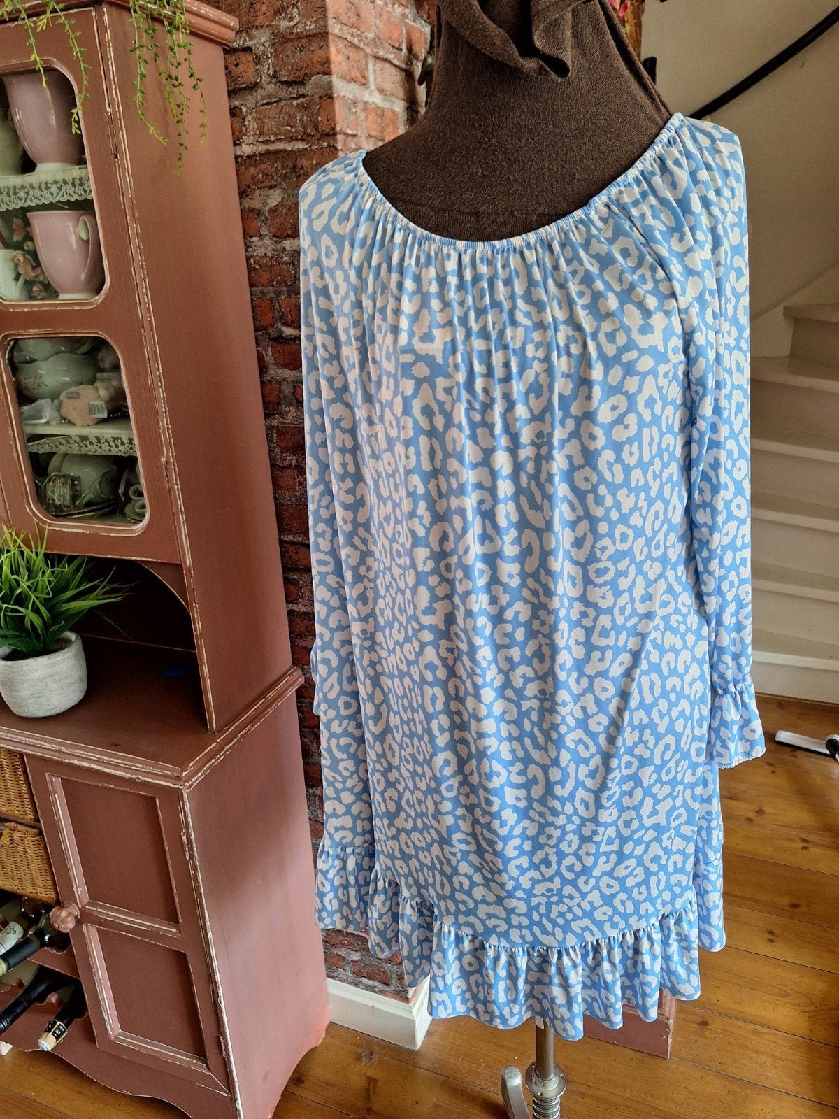 Jurk l xl kreukvrij stretch, Meerkleurig, Maat 46/48 (XL) of groter, Ophalen of Verzenden, Zo goed als nieuw