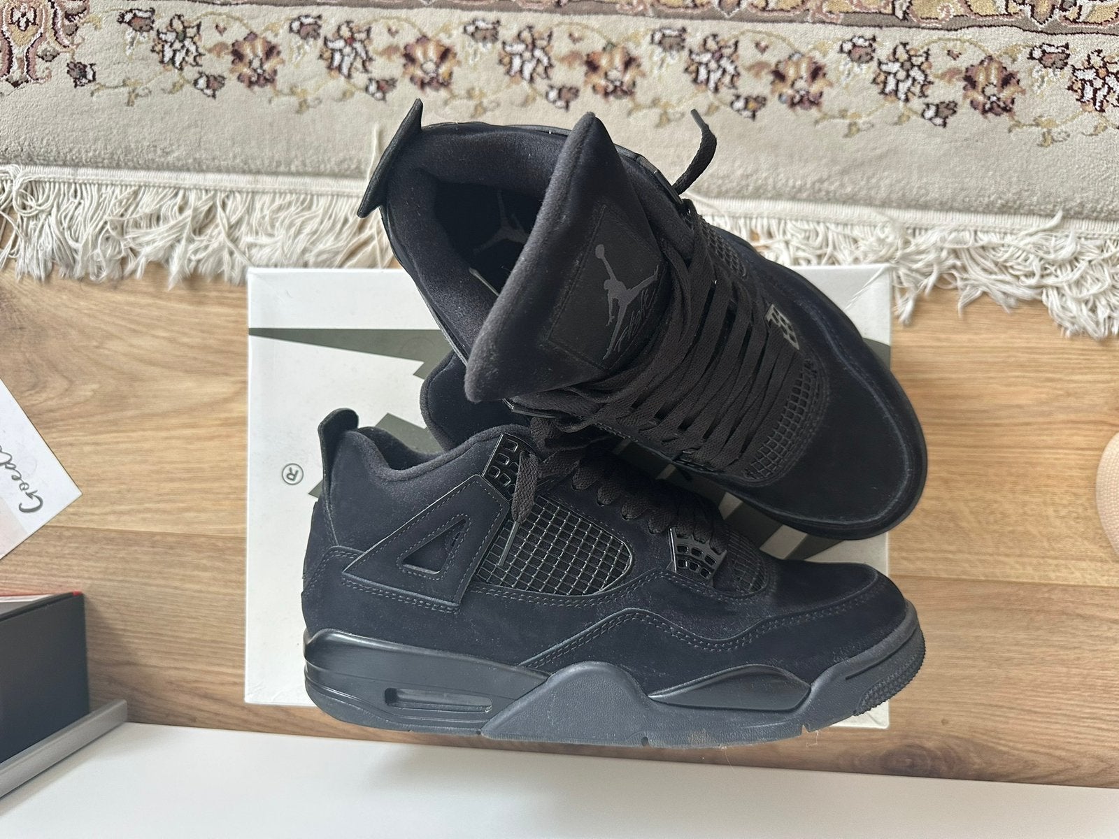 Air jordan 4 black cats, Ophalen of Verzenden, Zo goed als nieuw, Schoenen