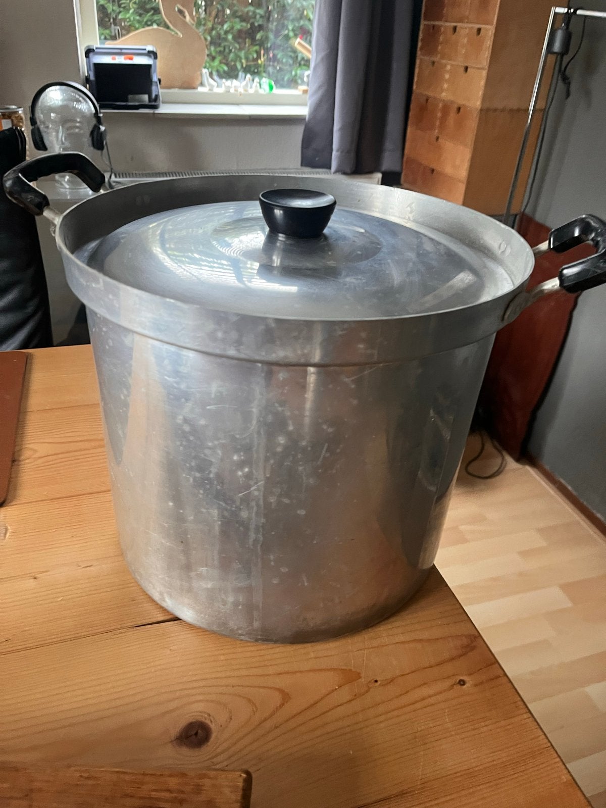 Grote aluminium kookpan met deksel - 18 liter, diam. 32 cm, Huis en Inrichting, Gebruikt, Met deksel, Aluminium, Ophalen of Verzenden