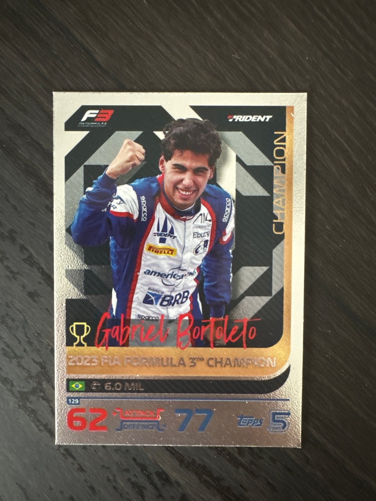 Gabriel Bortoleto Topps Turbo Attax F3 Kampioen Kaart, Ophalen of Verzenden, Zo goed als nieuw, Losse kaart