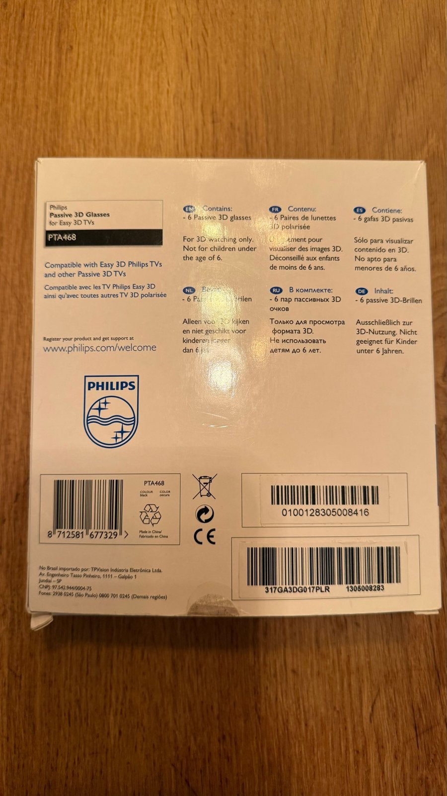 Philips 3D passieve brillen (6 stuks) - PTA468, Ophalen of Verzenden, Nieuw