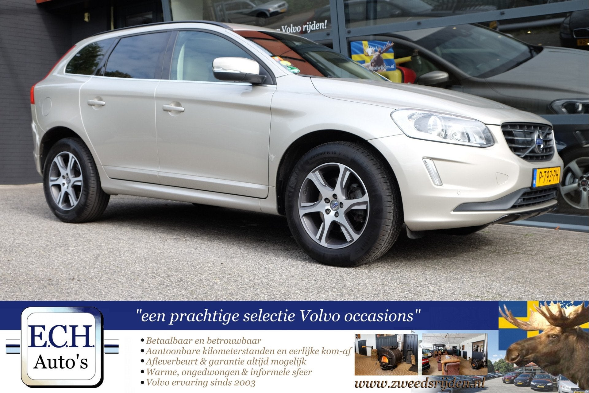 Volvo XC60 2.0 D3 Polar+, Adaptieve CC, Trekhaak, Leer, Navi, Auto's, 4 cilinders, Beige, Leder, Bedrijf