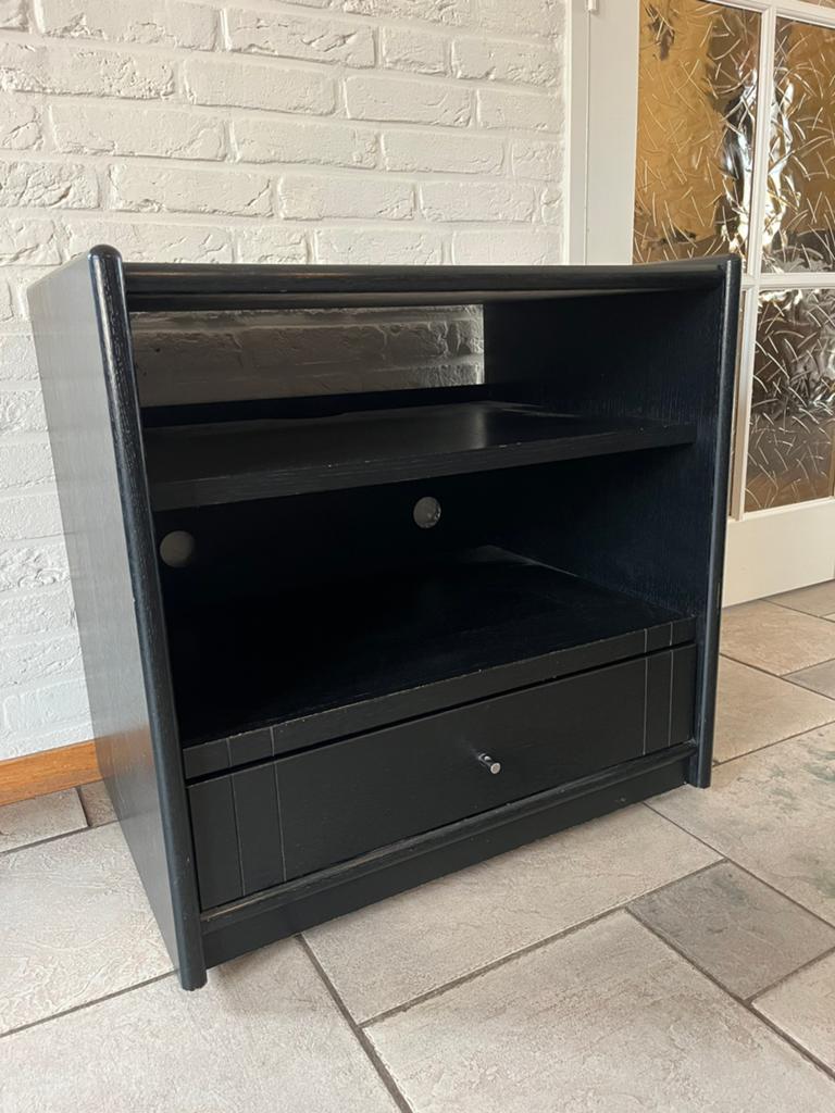 Zwart TV-meubel met lade, Ophalen, Gebruikt, 50 tot 100 cm, Minder dan 100 cm