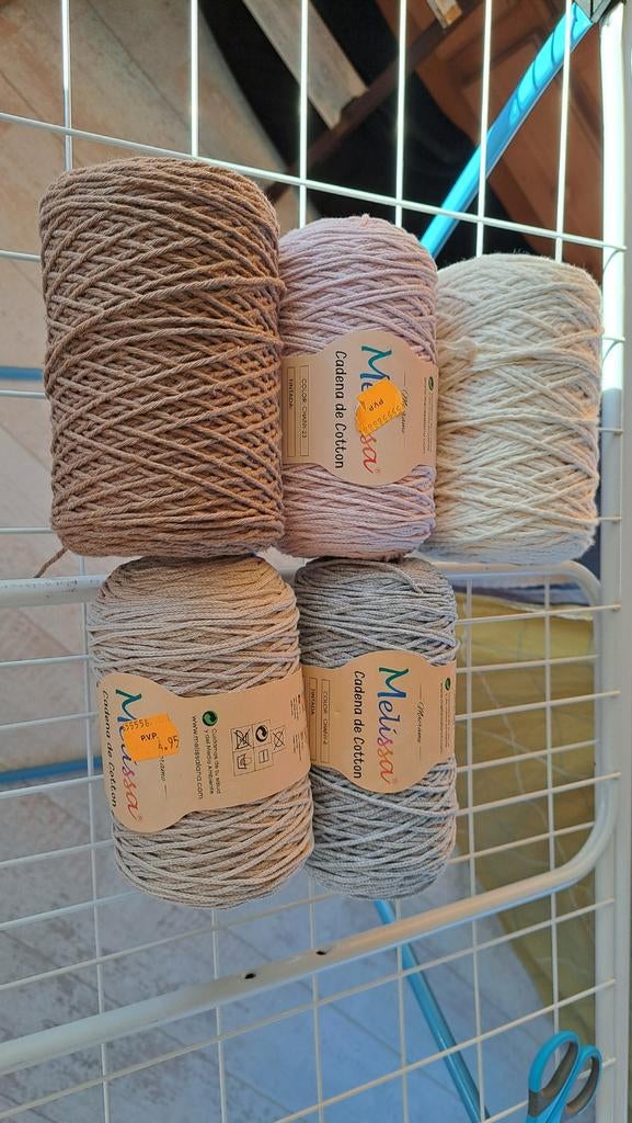 Melissa Cadena de Cotton - Katoenen garen bollen 7x, Hobby en Vrije tijd, Breien en Haken, Ophalen, Nieuw, Breien of Haken, Wol of Garen
