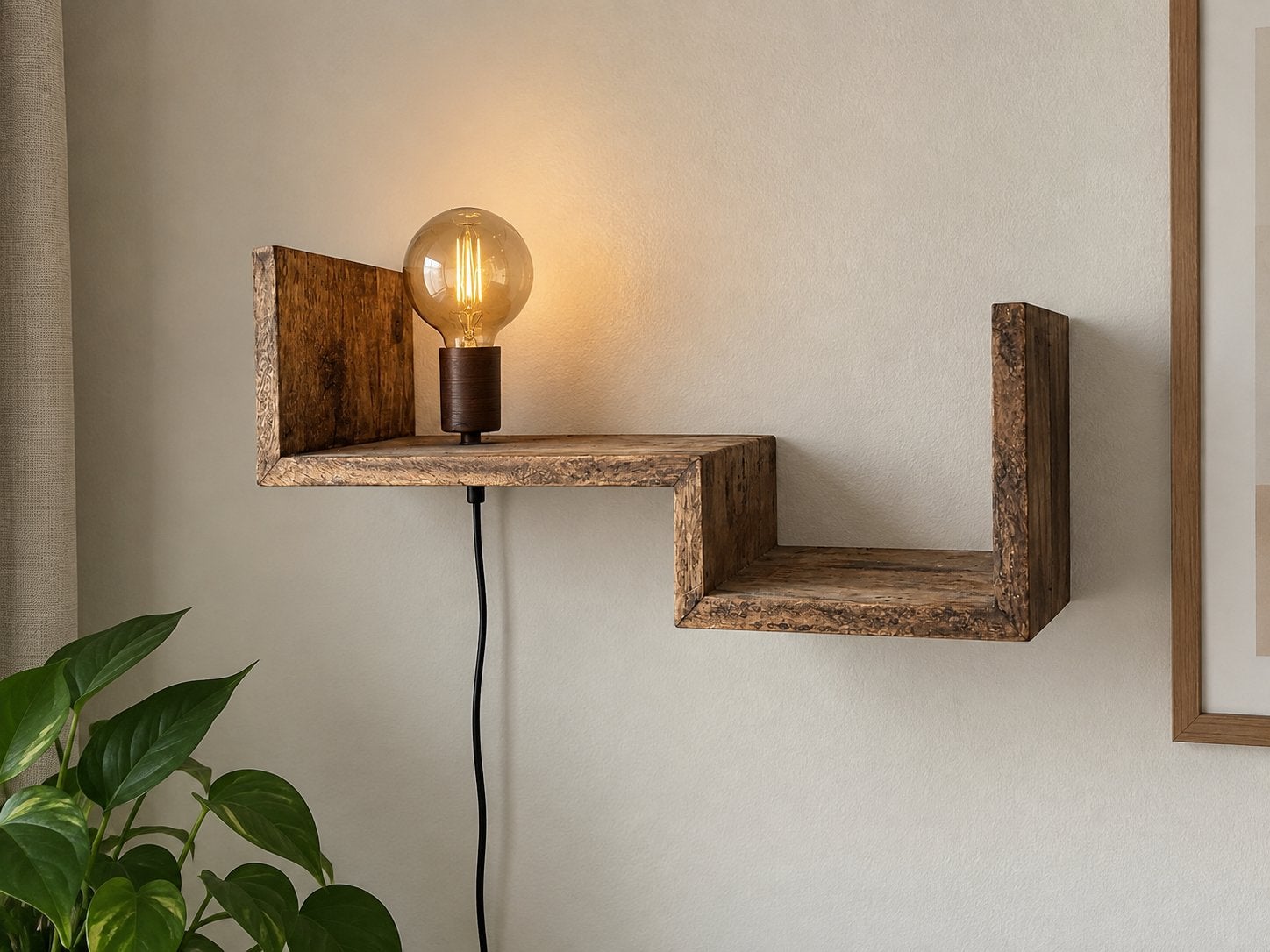 Massief houten wandplank, Ophalen, Nieuw