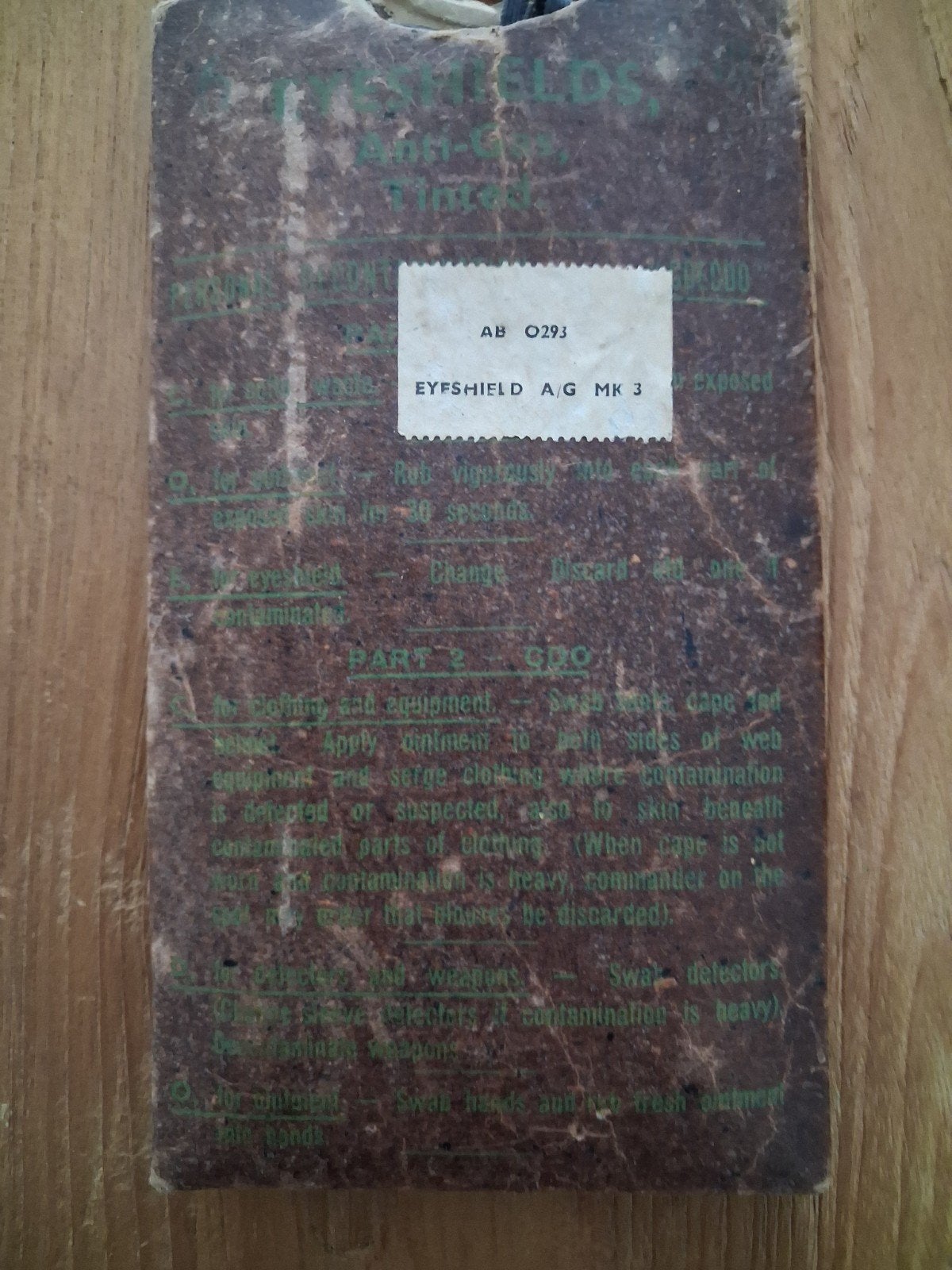 6 Eyesshields Anti Gas Tinted 1943 in originele verpakking, Verzenden, Nederland, Overige typen