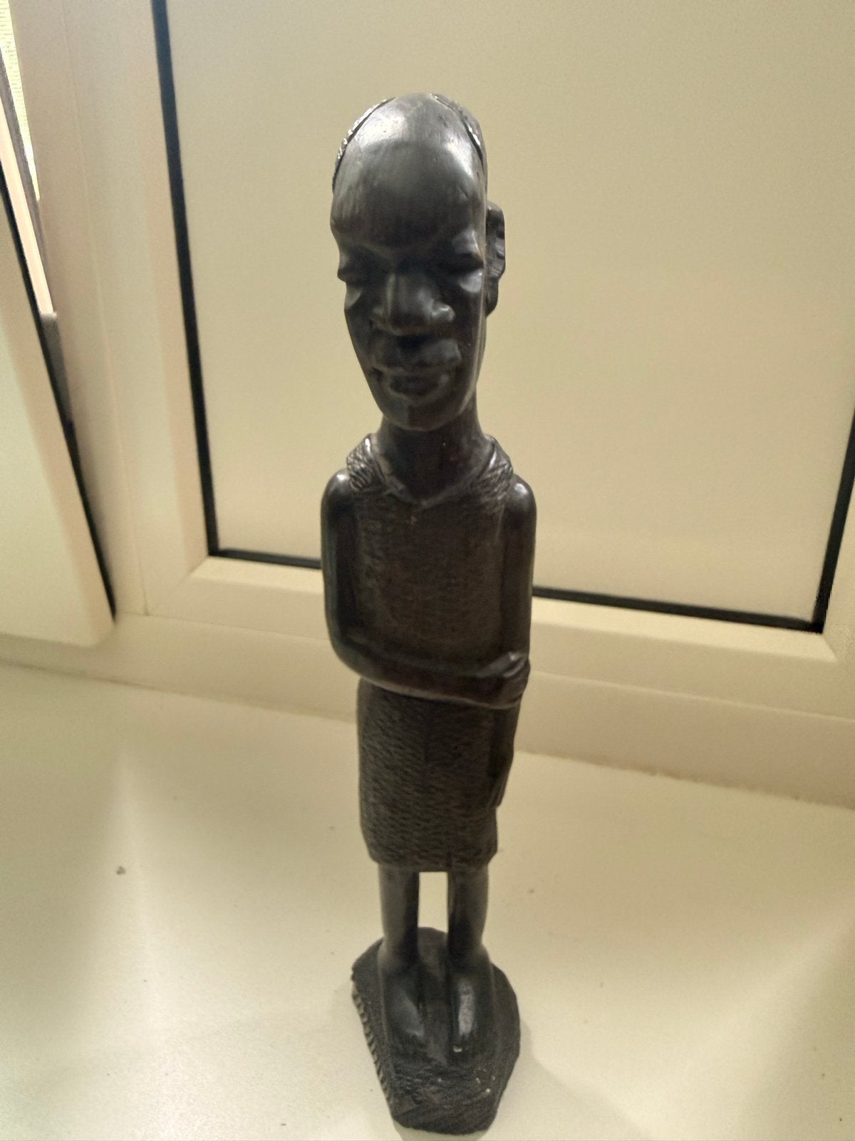 Handgesneden Afrikaans houten figuur, Oost-Afrikaanse stijl, Afrika, Zwart, Ophalen, Hout