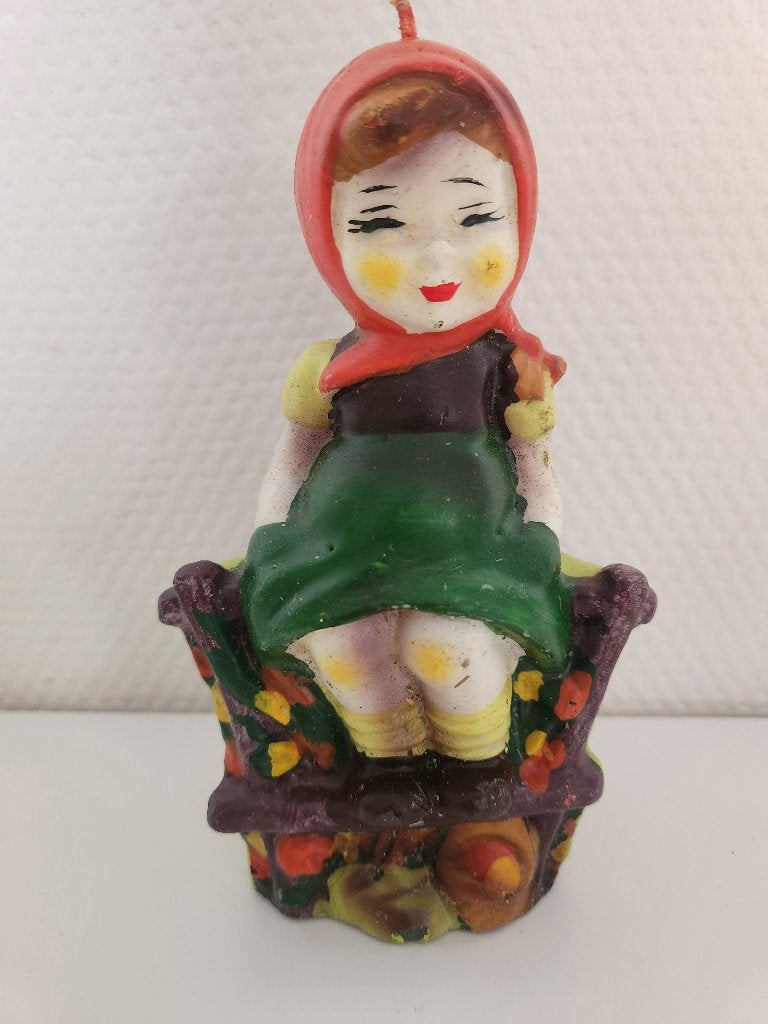 Vintage "Hummel" kaars - meisje, Huis en Inrichting, Meerkleurig, Overige merken, Was, Ophalen of Verzenden