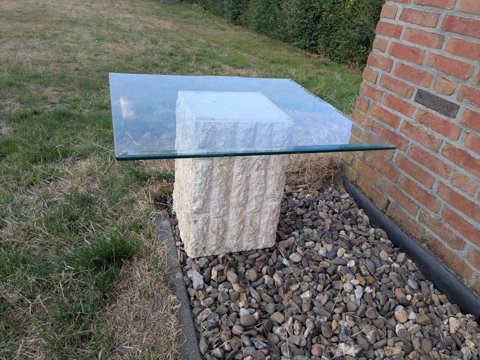 Glazen salontafel / bijzettafel, Gebruikt, 55 tot 75 cm, Rechthoekig, Ophalen
