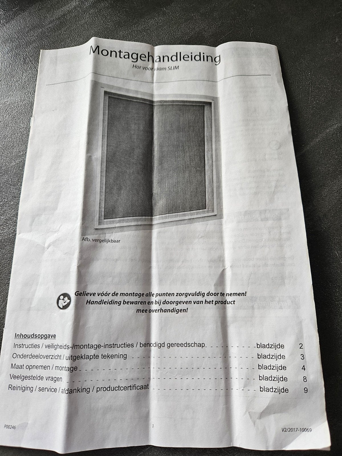 raamhor/ buitenzijde, Ophalen