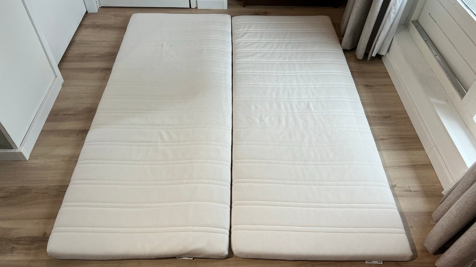 2x IKEA Tuddal toppers / matrasopleggers (80x200 cm), Ophalen, Gebruikt, Eenpersoons, 80 cm