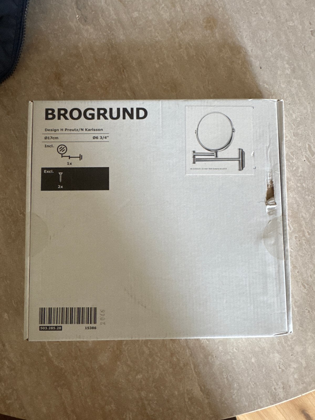 IKEA Brogrund spiegel - Nieuw en ongebruikt, Ophalen, Minder dan 50 cm, Rond, Nieuw