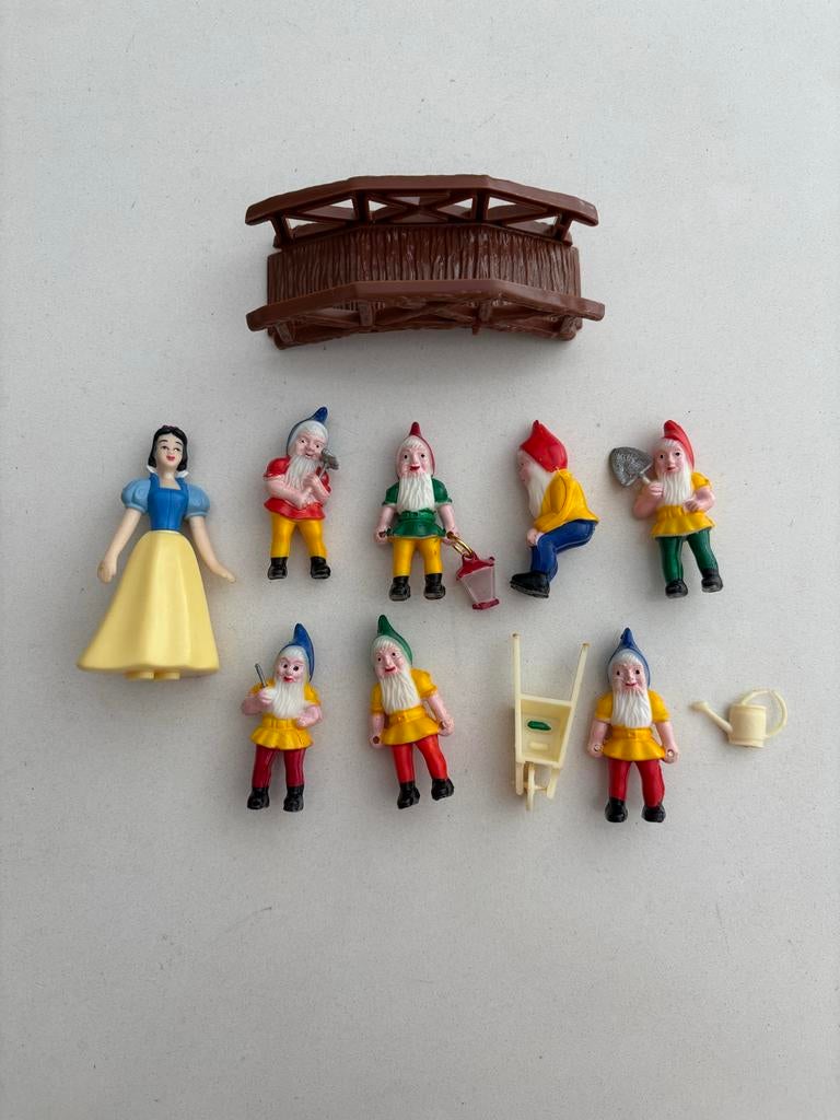 Vintage Sneeuwwitje en de Zeven Dwergen taartfiguren Disney, Ophalen, Gebruikt