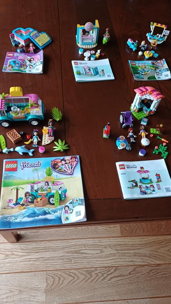 Lego Friends: 41387, 41723, 41389, 41397 en 41753, Ophalen of Verzenden, Zo goed als nieuw, Complete set, Lego