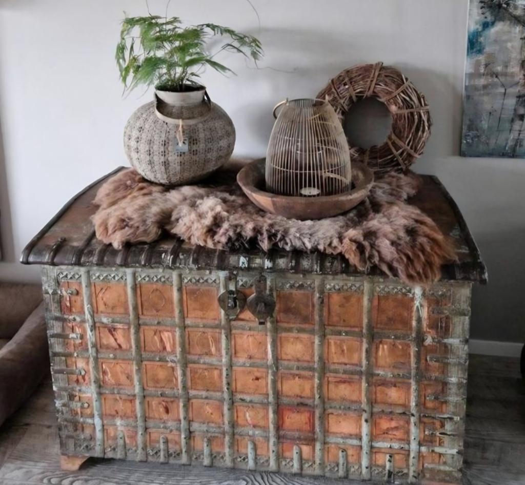 Antieke hutkoffer, Authentiek en decoratief, Ophalen, Gebruikt, 100 tot 150 cm, 50 tot 75 cm