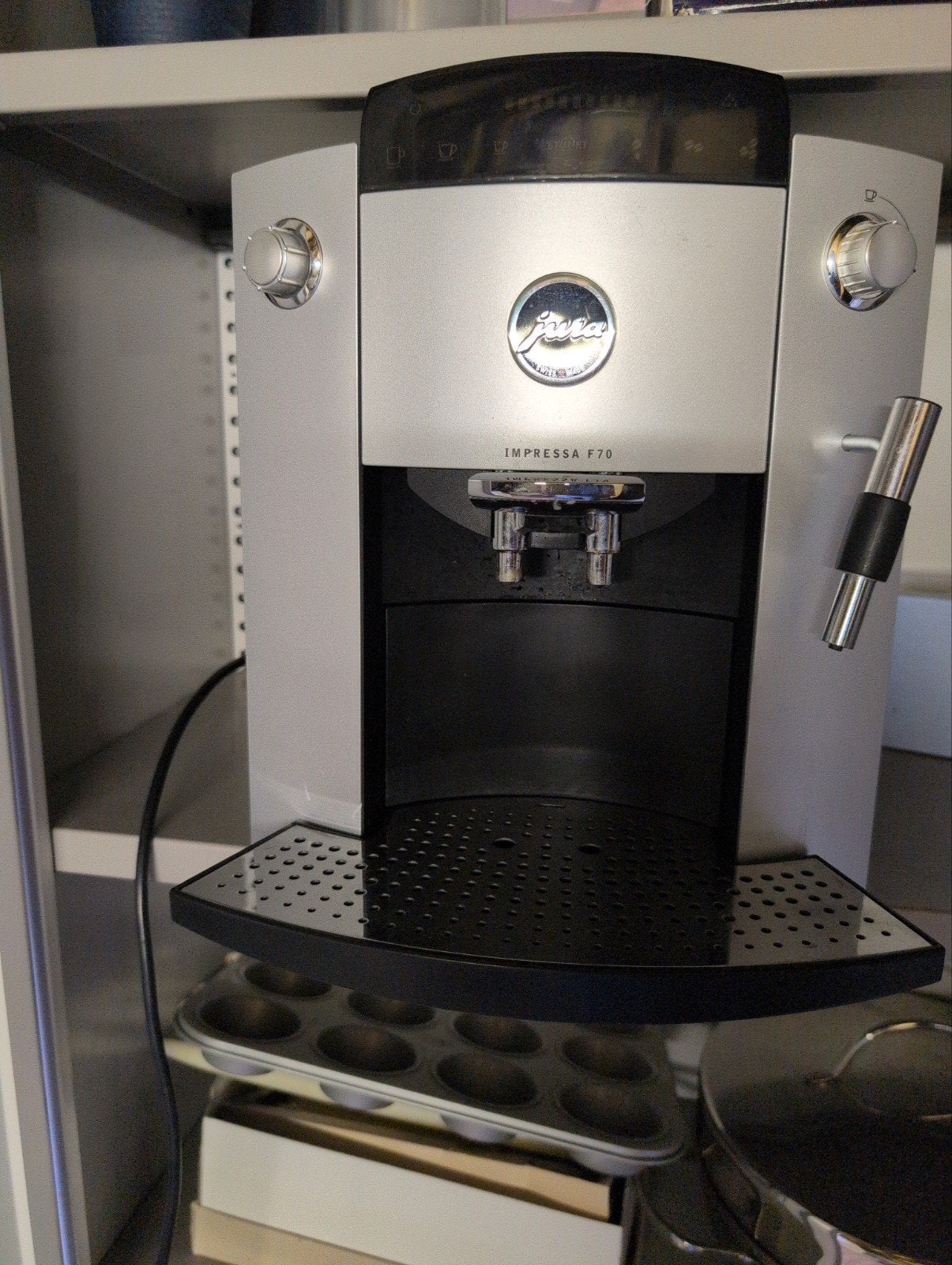 Jura Impressa F70 Koffiemachine - Zilver/Zwart, Ophalen, Gebruikt, 10 kopjes of meer, Koffiemachine