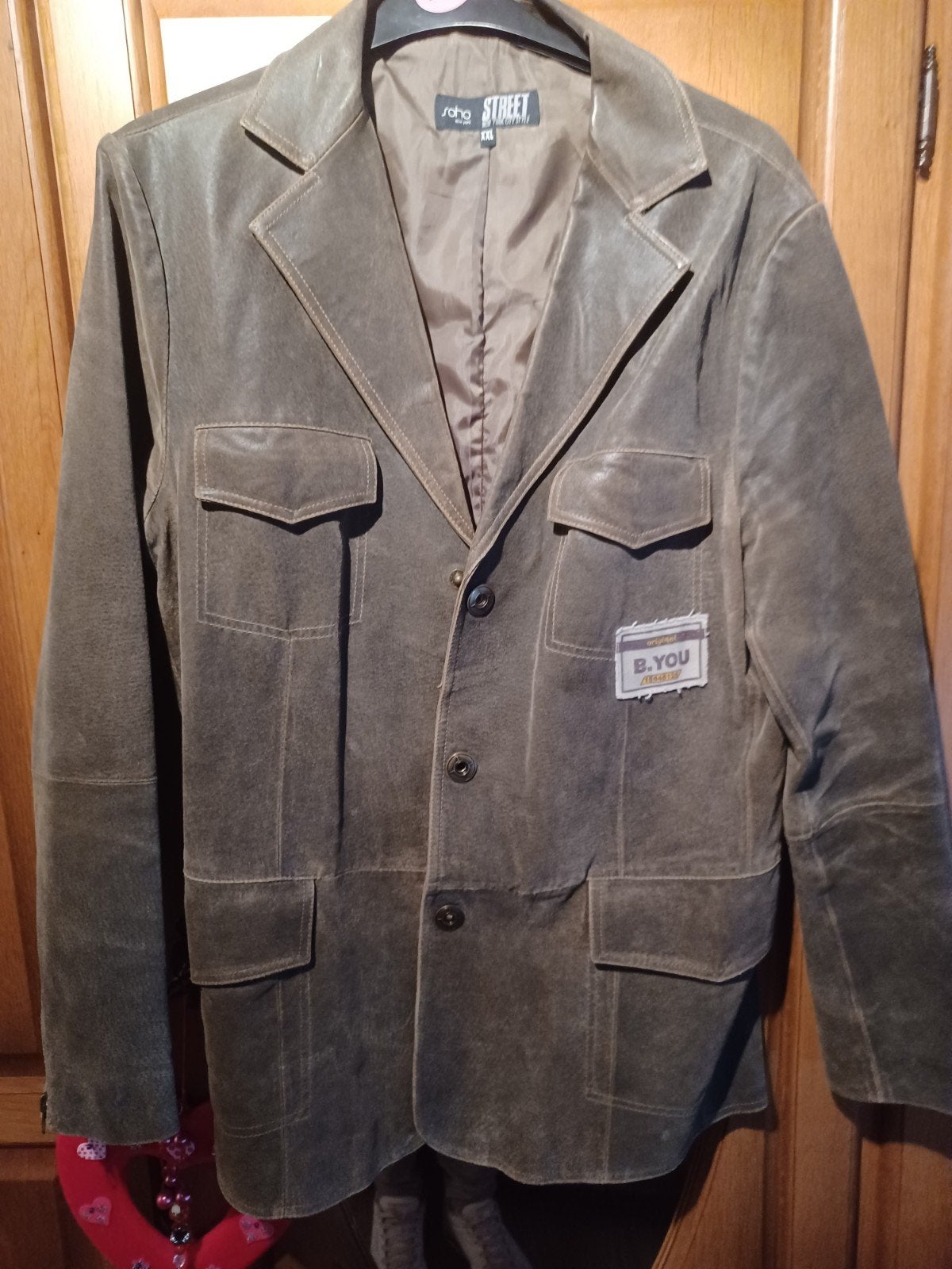 Soho Street New York City Style Leren Jas XXL, Kleding | Heren, Ophalen, Maat 56/58 (XL), Soho Street, Gedragen