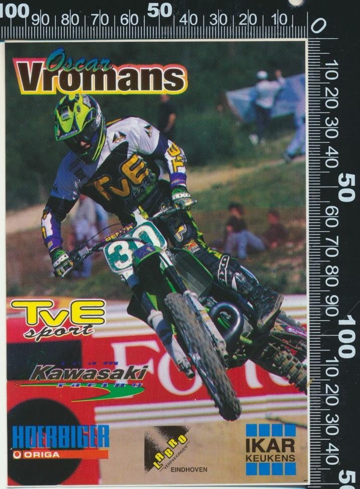Sticker: Oscar Vromans - Kawasaki, Ophalen of Verzenden, Zo goed als nieuw, Auto of Motor