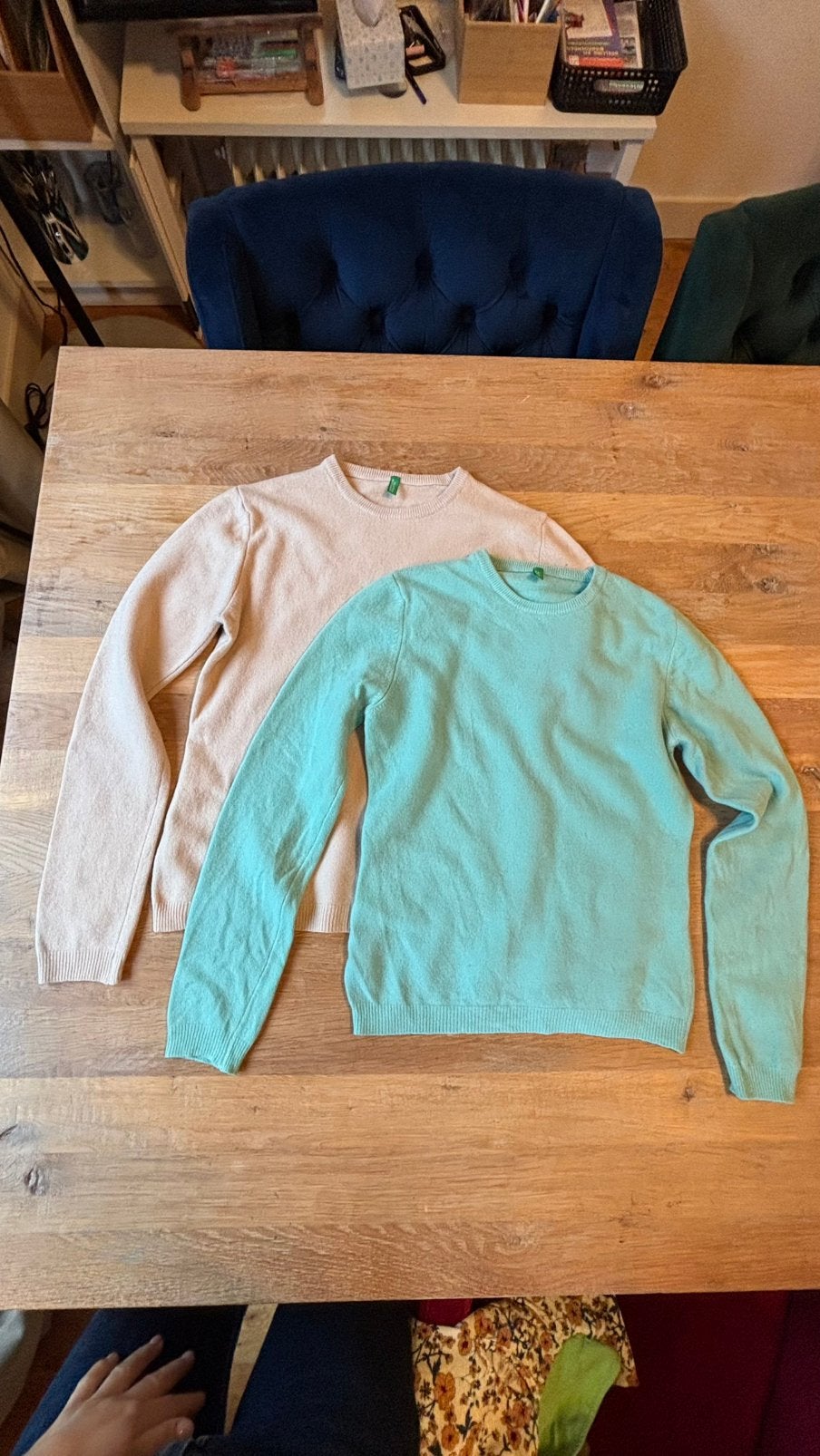 2 Benetton truien, Ophalen of Verzenden, Gedragen, Maat 34 (XS) of kleiner, Beige