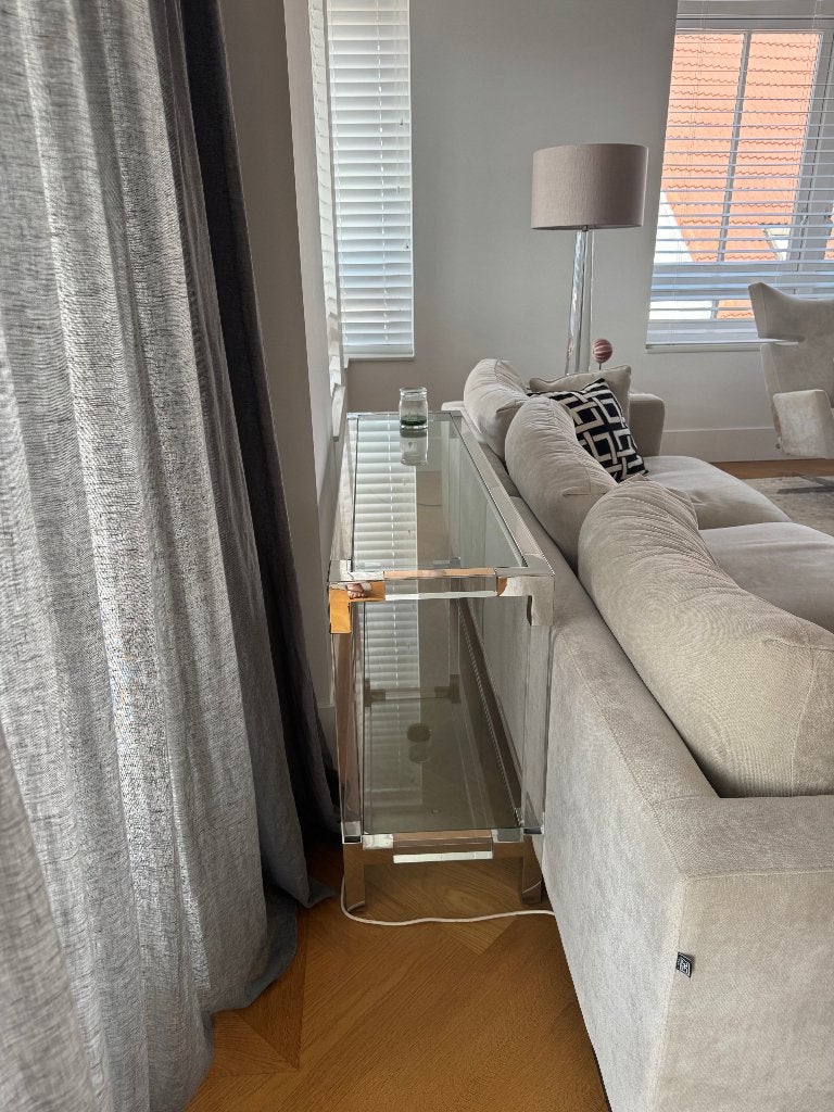 Sidetable, Huis en Inrichting, Ophalen, Gebruikt, Glas, 150 tot 200 cm