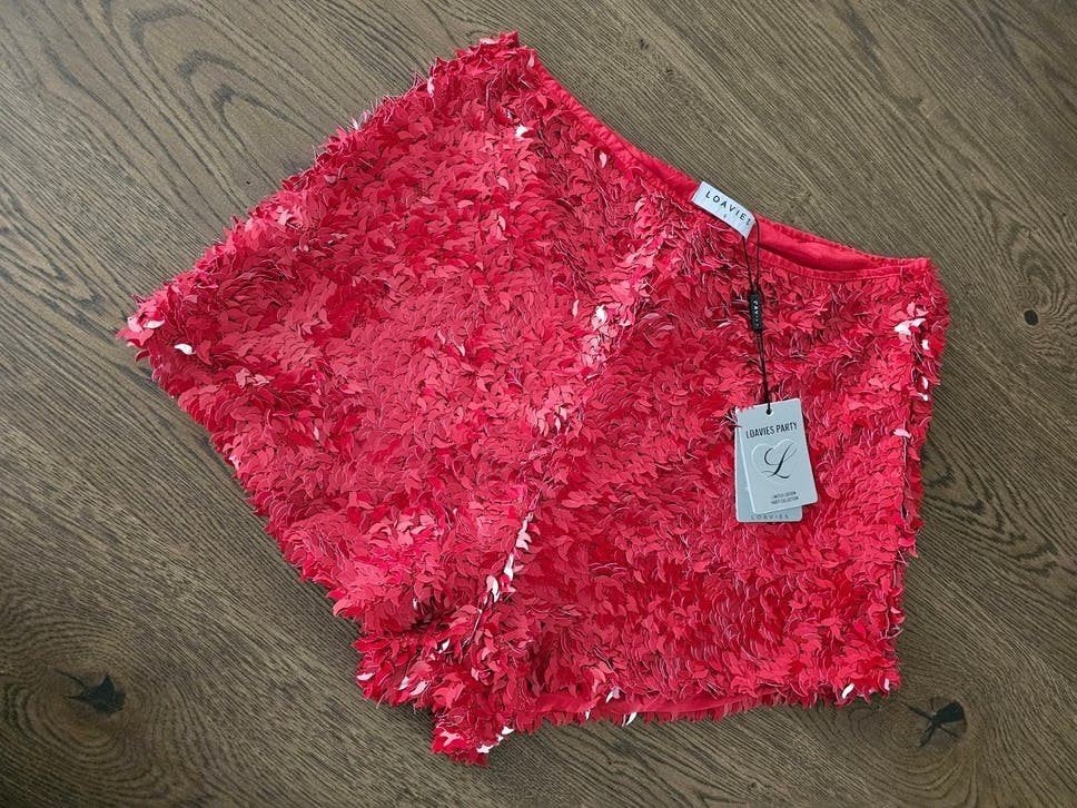 Loavies pailletten short rood XS, Ophalen of Verzenden, Maat 34 (XS) of kleiner, Rood, Loavies