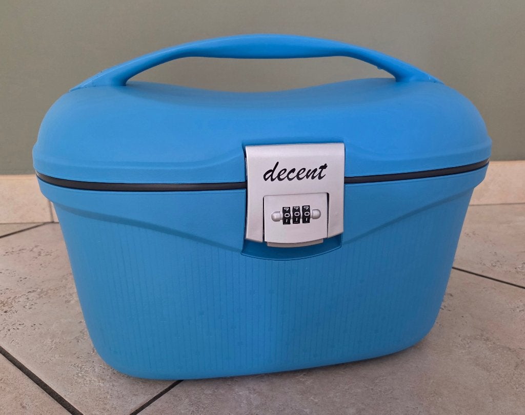 Blauwe hardcase beautycase Decent, Ophalen, Blauw, Met slot, Zo goed als nieuw
