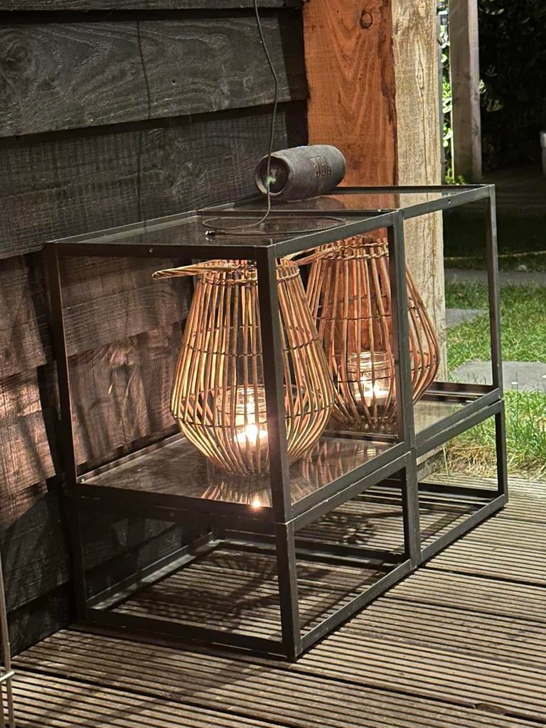Stijlvolle Interieur Kubussen - Staal & Veiligheidsglas, Huis en Inrichting, Ophalen, Gebruikt, Vierkant, Metaal of Aluminium