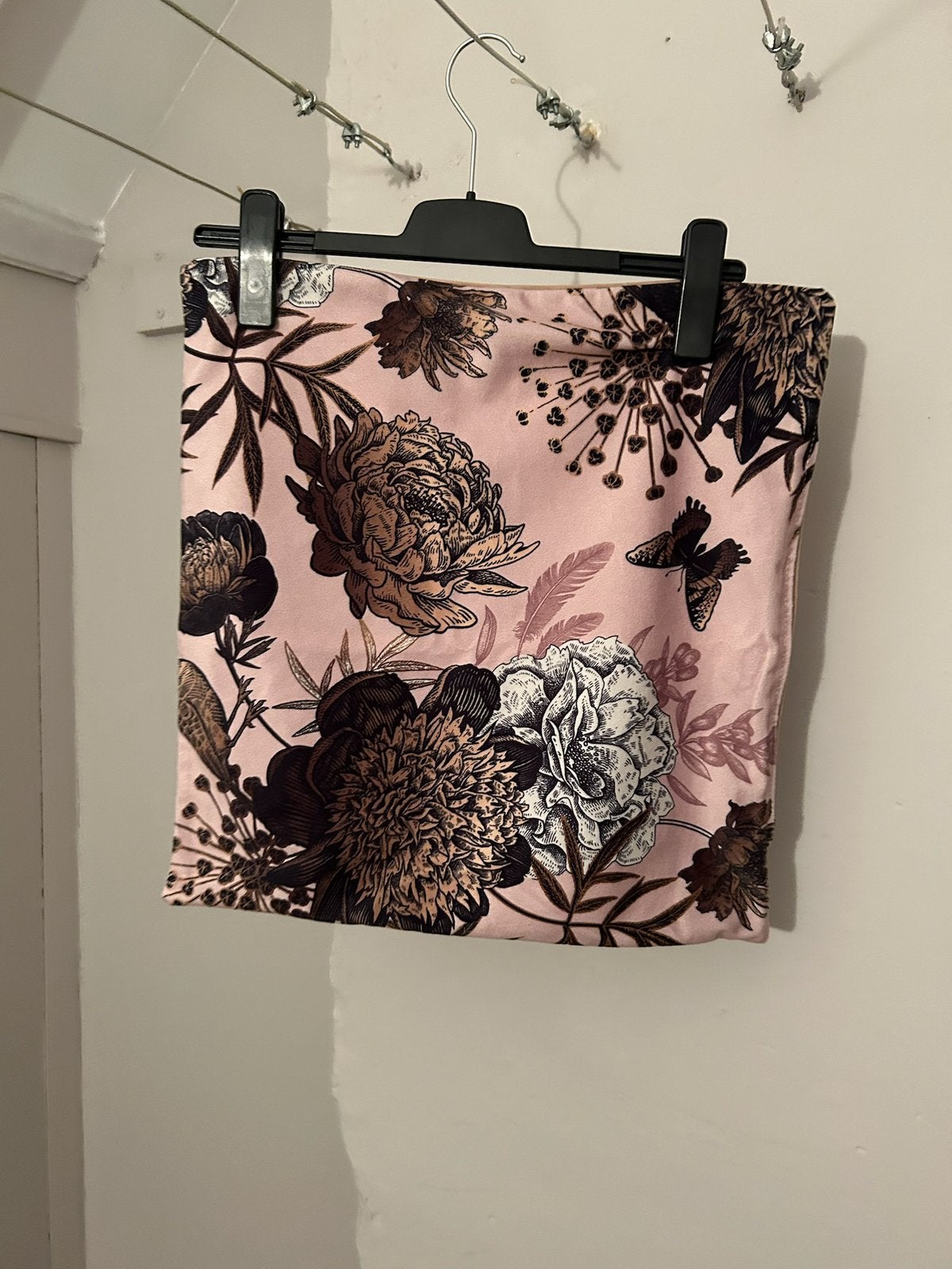 Kussenhoes roze bloemen 45x45cm, Ophalen of Verzenden, Zo goed als nieuw, Roze, Vierkant