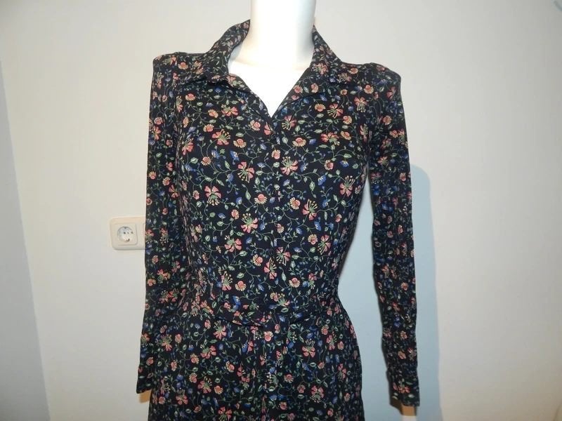 King Louie door knoop jurk kleurrijke bloemetjes print S, Kleding | Dames, Zo goed als nieuw, King Louie, Maat 36 (S), Onder de knie