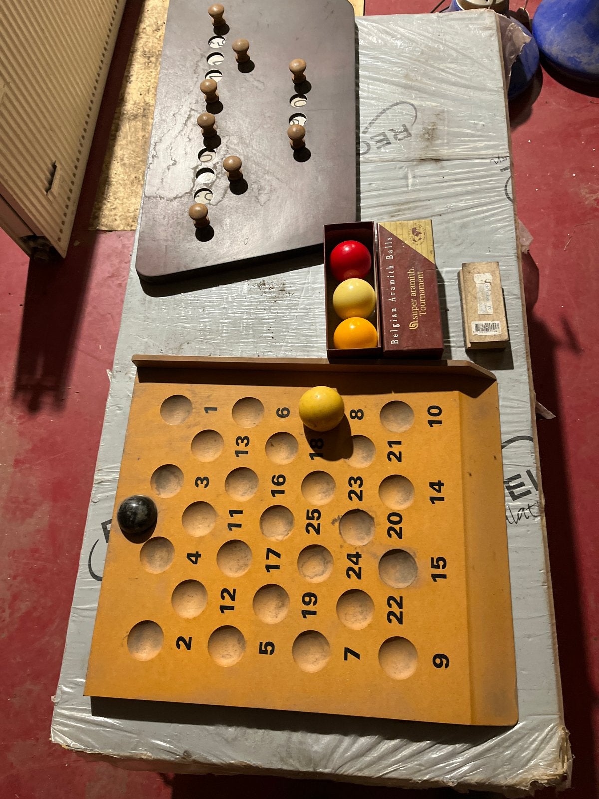 Biljartaccessoires: scoreborden, ballen en lampen, Ophalen of Verzenden, Gebruikt, Overige typen