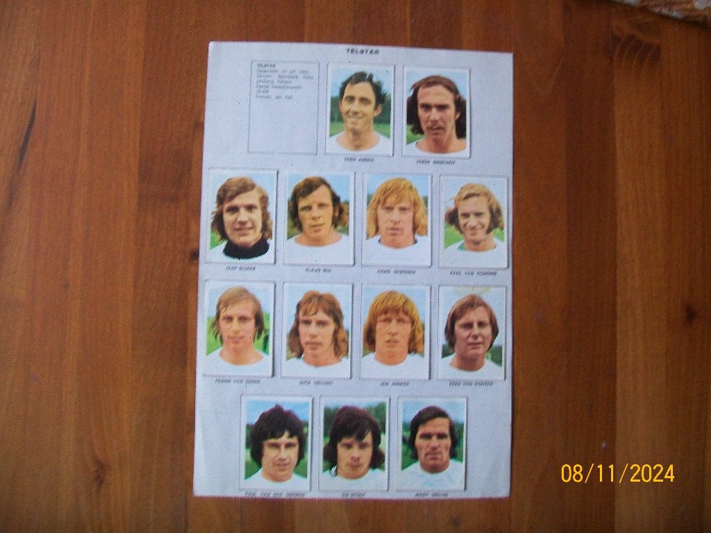 Vanderhout pagina Telstar seizoen 73-74, Verzamelen, Verzenden, Gebruikt, Overige binnenlandse clubs, Poster, Plaatje of Sticker