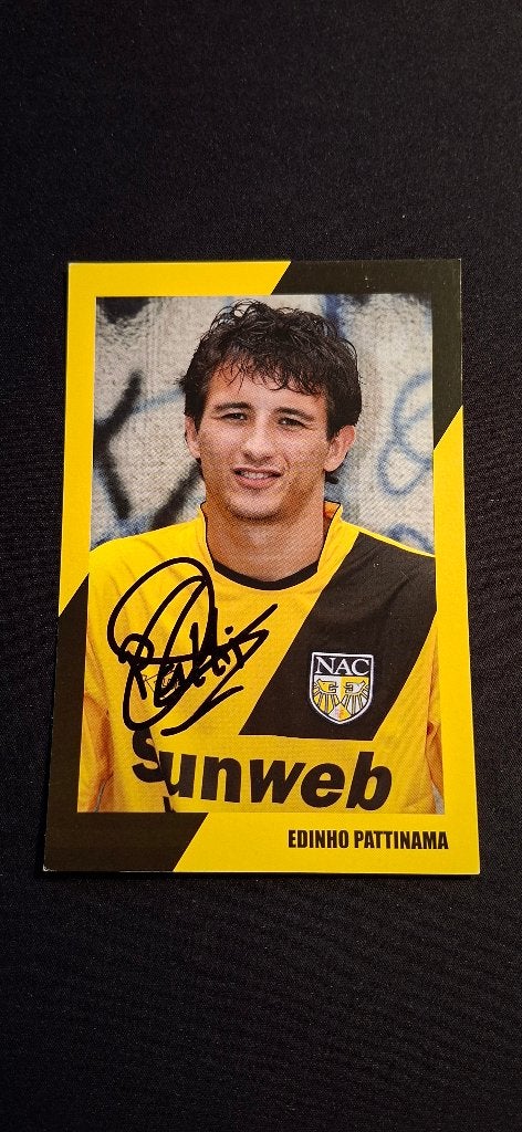 Spelerskaart met handtekening; Edinho Pattinama # NAC Breda, Ophalen of Verzenden, Nieuw, NAC Breda, Spelerskaart