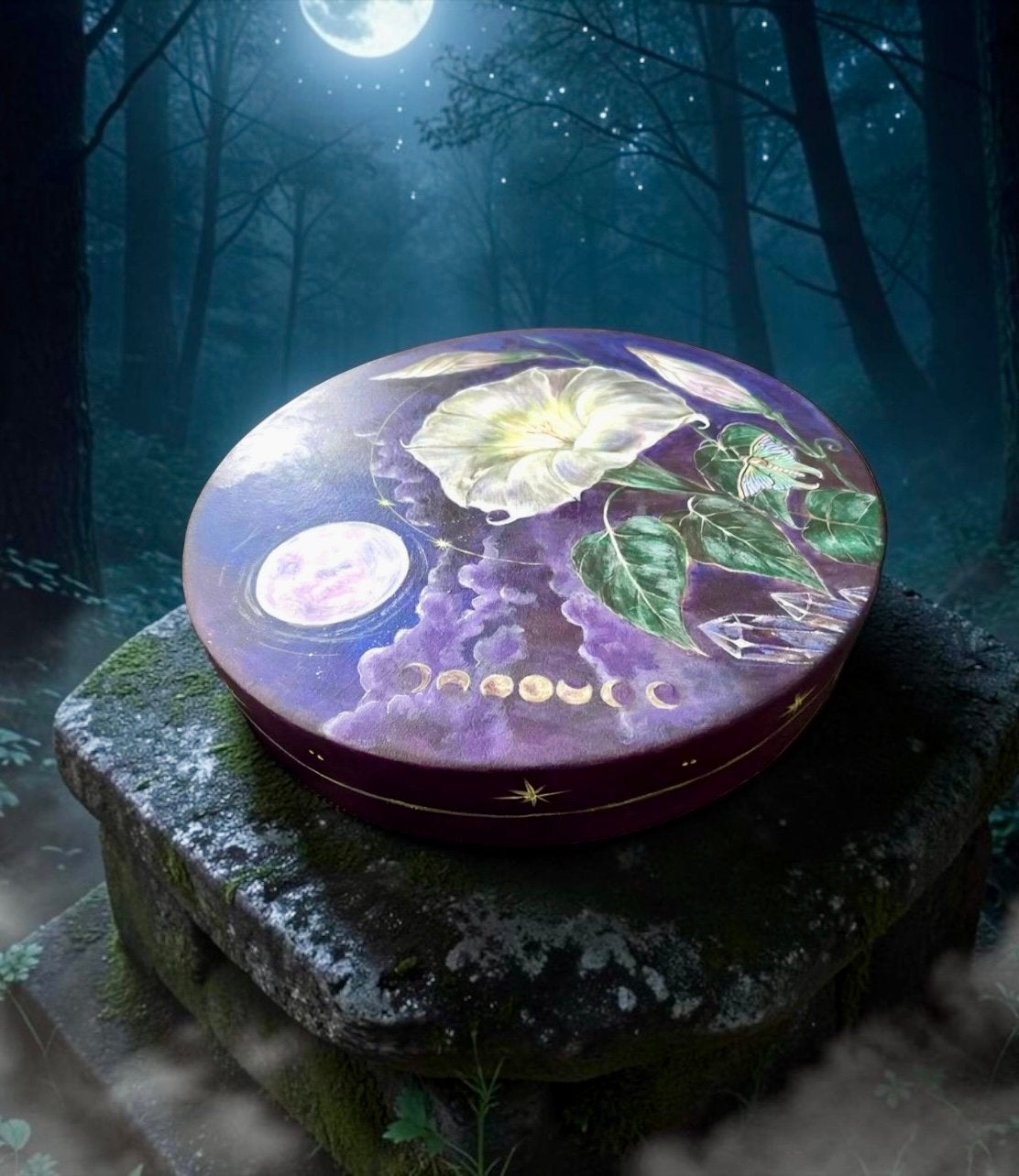 OVERGEDRAGEN MOONFLOWER Sjamanendrum Nubische Geit 47 cm, Ophalen of Verzenden, Nieuw