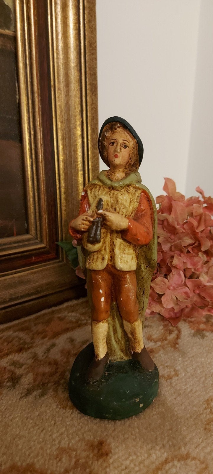 Herder uit Antieke gipsen kerstgroep, Antiek en Kunst, Ophalen of Verzenden